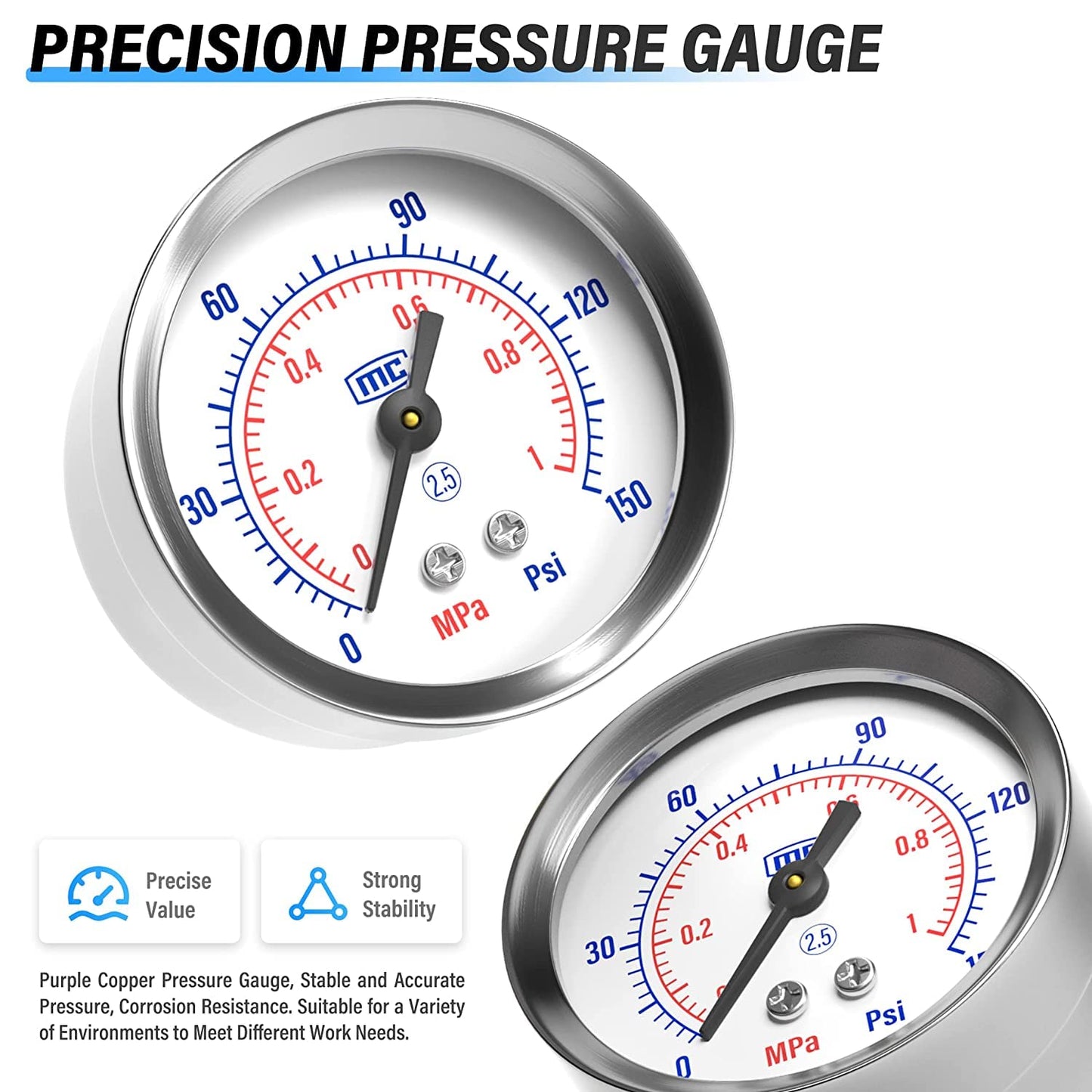 TAILONZ PNEUMATIC 1/4 Inch NPT Air Filter Pressure Regulator Combo Piggyback, 5 Micron Brass Element Air Tool Compressor Filter with Gauge AW2000-02,with Red Handle Ball Valve