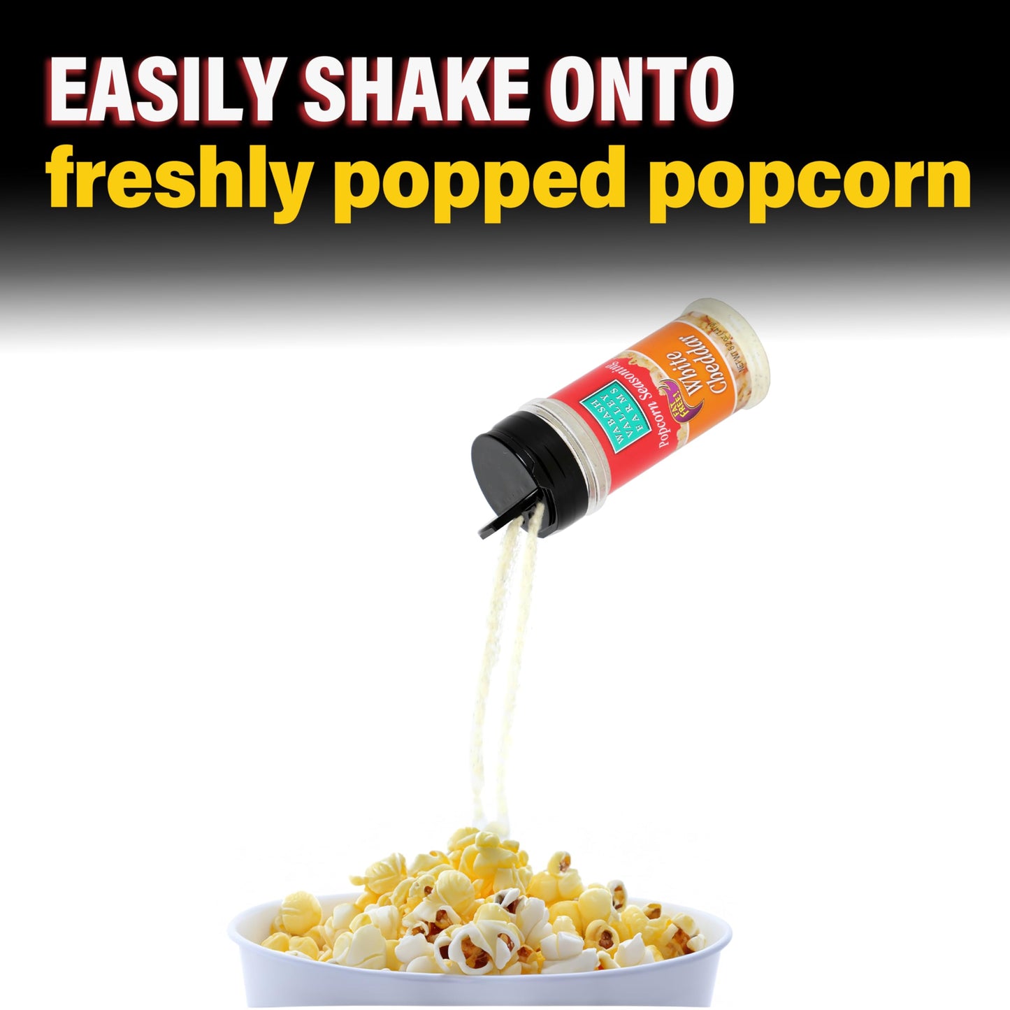 White Cheddar Cheese Popcorn Seasoning - Wabash Valley Farms White Cheddar Cheese Powder, Fat Free Powder for Popcorn, Seasoning (5.2 oz)