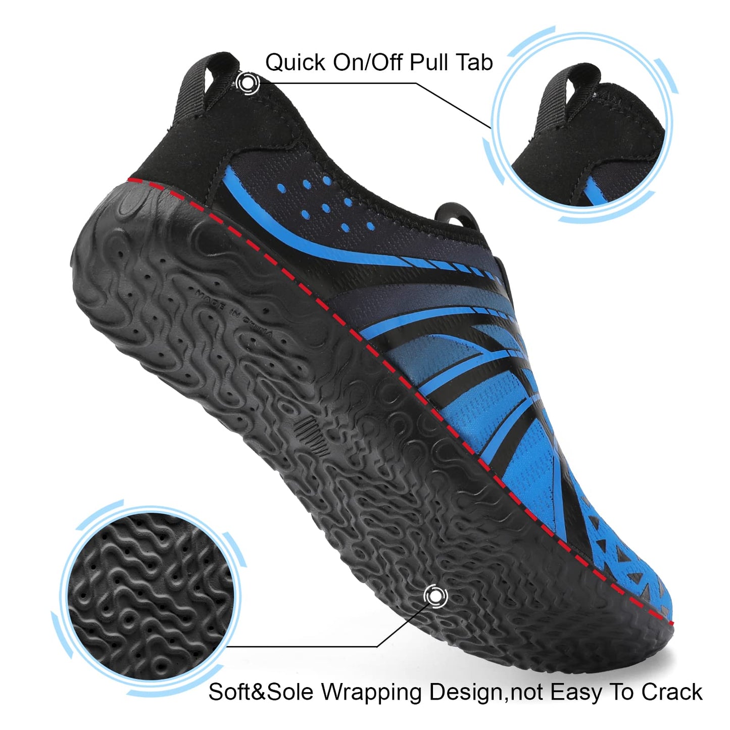 Spesoul Womens and Mens Water Shoes Breathable Quick Dry Swim Shoes Barefoot Aqua Socks Beach Shoe for Pool River Yoga Outdoor Water Sports 13-14 Women/10.5-11.5 Men