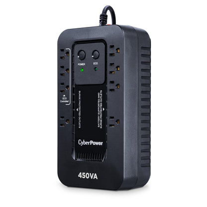CyberPower EC450G Ecologic Battery Backup & Surge Protector UPS System, 450VA/260W, 8 Outlets, ECO Mode, Compact Uninterruptible Power Supply