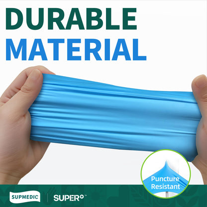 Supmedic Vinyl Disposable Exam Gloves, 4 Mil Powder-Free Latex-Free Food Grade Cooking Cleaning Medical Glove, Blue 100 Pcs (Large)