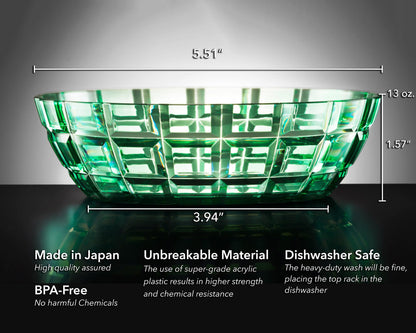 SCANDINOVIA - 13oz Unbreakable Premium Bowls Set Of 6 - Made in Japan - Super Grade Acrylic Plastic - Perfect for Gifts - Dishwasher Safe - Serving Ice Cream Candy Cereal Cereal Popcorn Salad Reusable