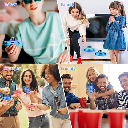 Flying Spinner Mini UFO Drone, Ifly Fly Fidget Spinner, iFly Hand Controlled Boomerang Drone Cool Stuff Toys Gifts for 8 9 10+ Year Old Boys Girls Teens Indoor Outdoor (Blue)