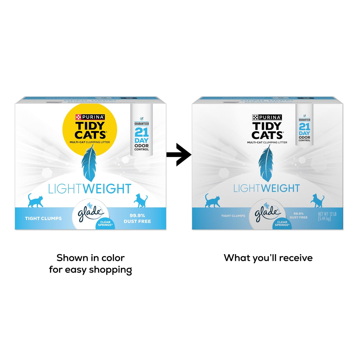 Purina Tidy Cats Lightweight with Glade Clear Springs Multi-Cat, Clumping, Low Dust, Scented Cat Litter - 12 lb. Box