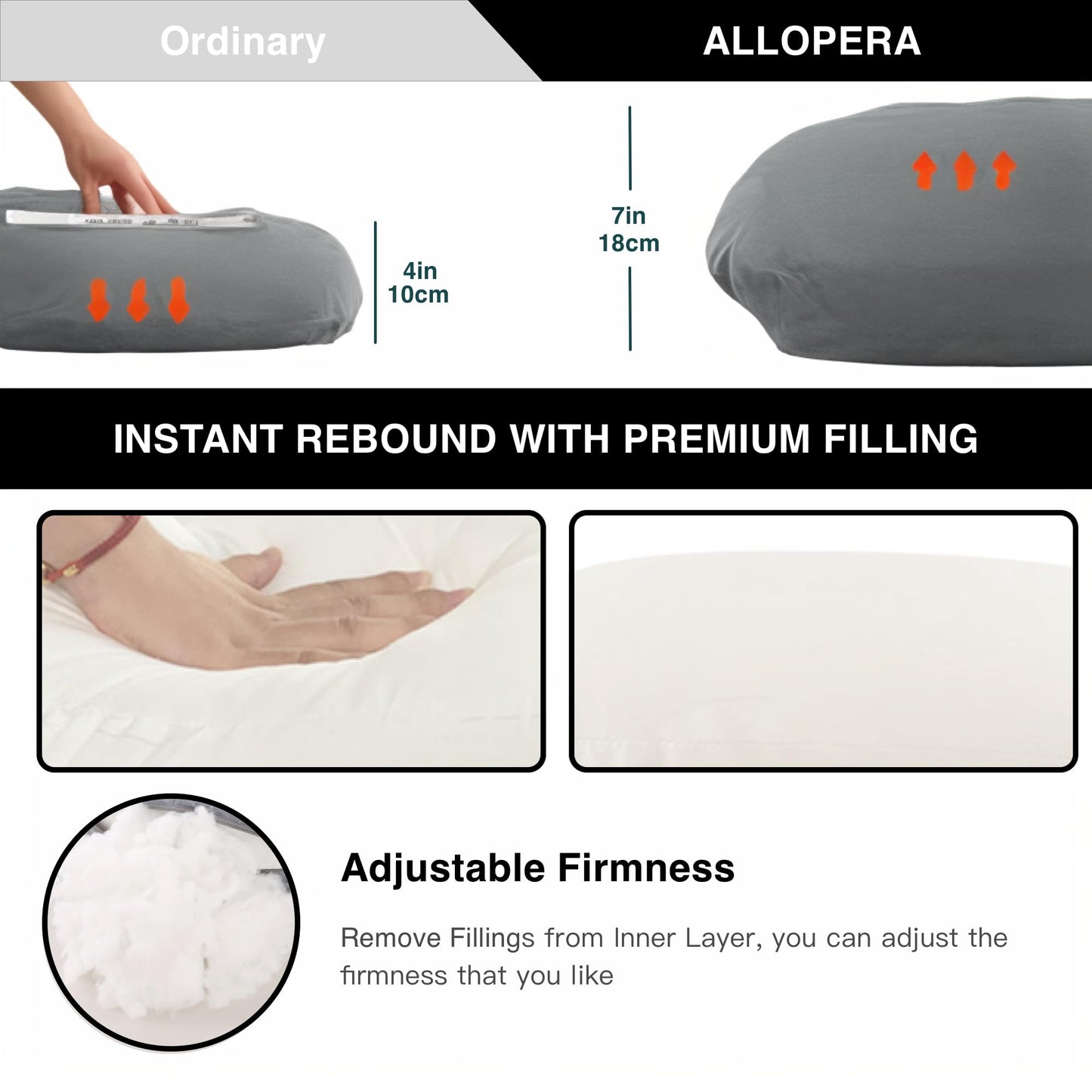 ALLOPERA Pregnancy Pillow, Full Body 57 Inch Maternity Pillow with Removable Washable Cover - Sleep Support for Legs, Back, Neck, Shoulder, HIPS, Belly for Pregnent Women, Black Grey Velvet Cover