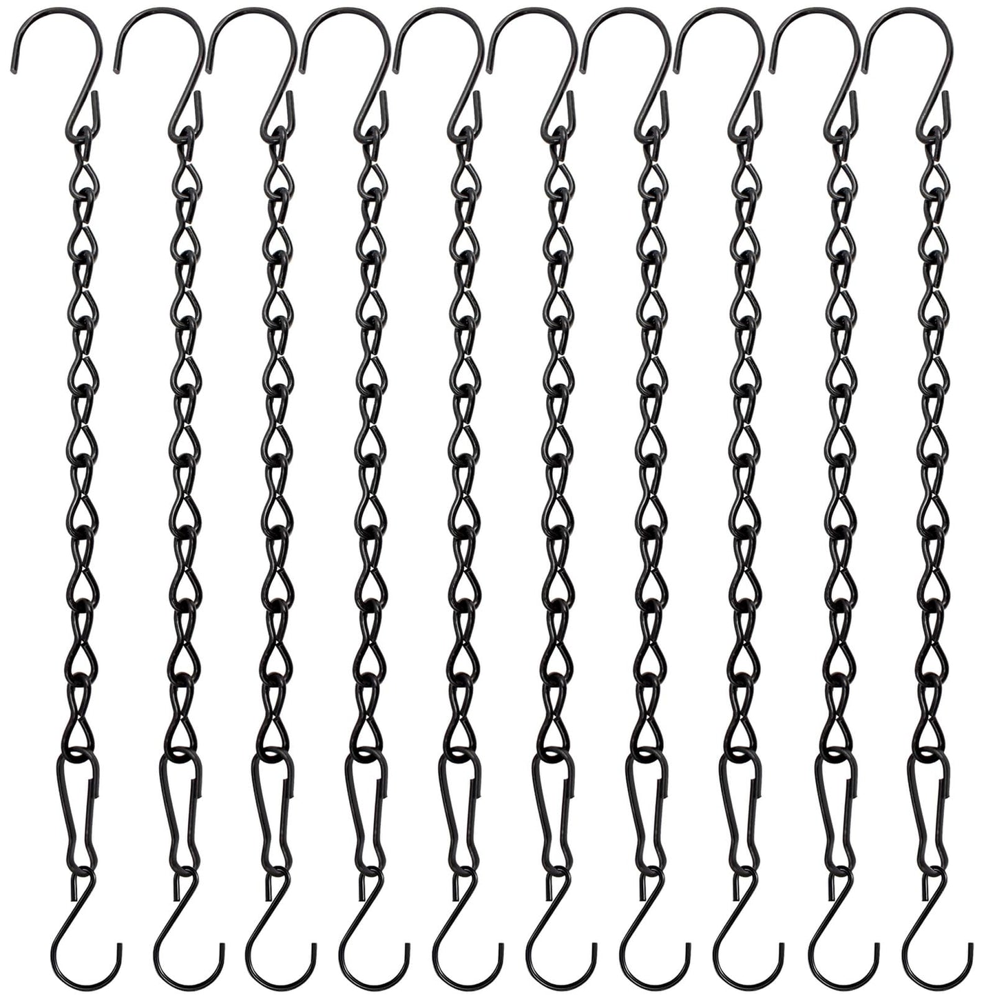 YINGFENG 10 Pack 9.5 Inch Black Hanging Chains, Garden Plant Hangers for Hanging Bird Feeders, Billboards, Chalkboards, Basket, Planters, Lanterns, Wind Chimes and Decorative Ornaments Etc.