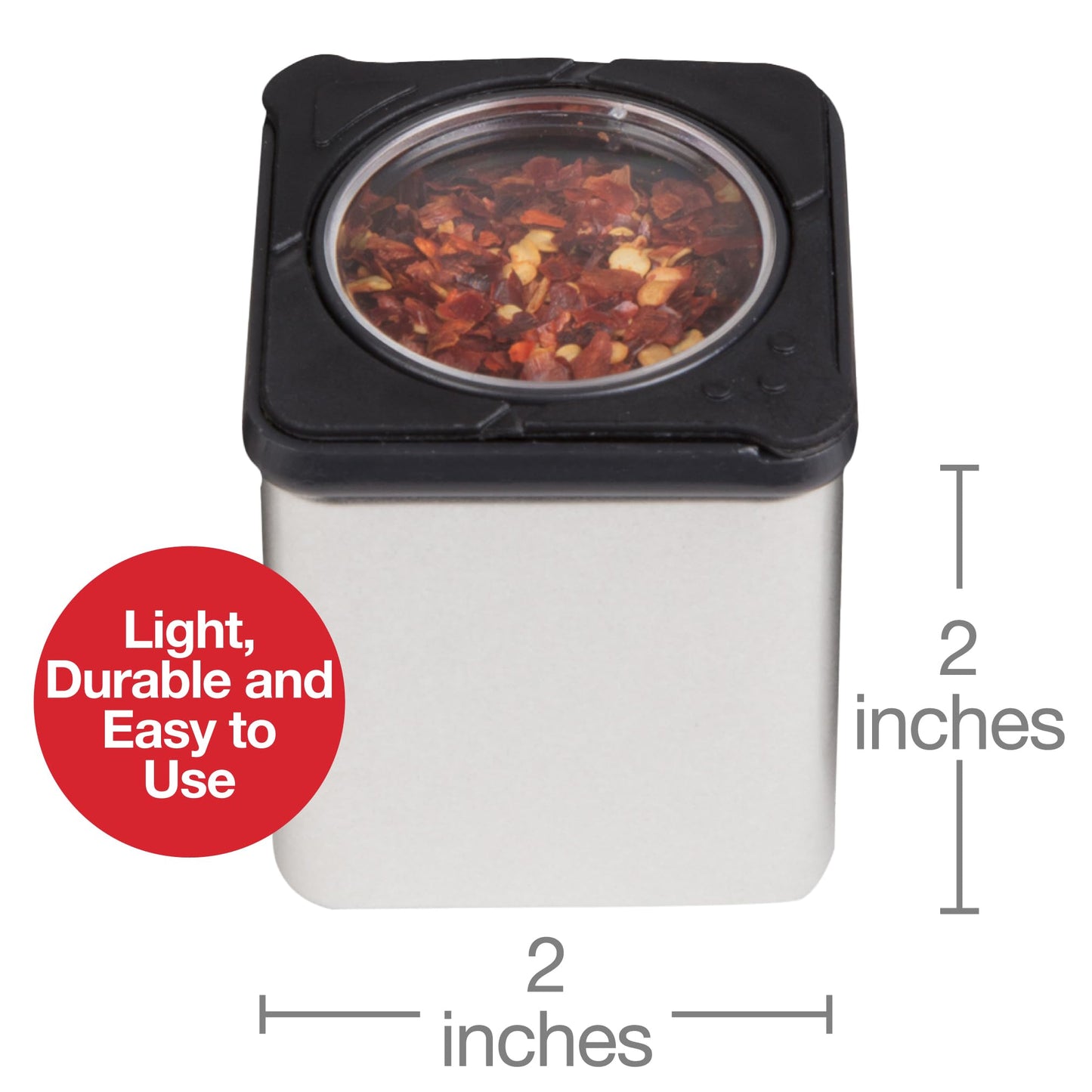 Set of 12 Magnetic Spice Jars, Shake or Pour Containers - Attaches to Most Refrigerator Doors & Appliances, Seasoning Dispensers- Easy Open Window Top Shakers Metal- Space Saving Kitchen Essential