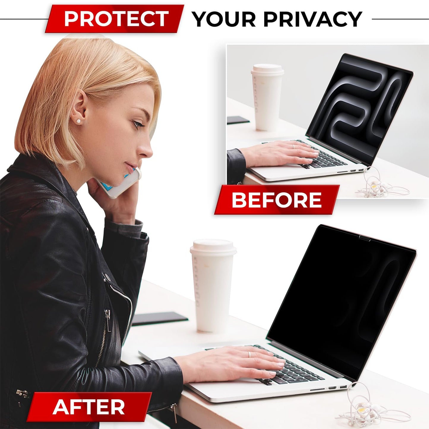 SightPro Magnetic Privacy Screen for MacBook Pro 14 Inch (2021-2024, M1, M2, M3, M4, Pro, Max) Removable Laptop Privacy Filter Shield and Protector