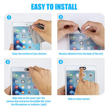 Webcam Cover Slide, 0.028-Inch Ultra-Thin Camera Blocker for MacBook, iMac, Laptop PC, Desktop, iPad, iPhone, Smartphone, Web Cam Privacy Cover Protect Visual Privacy&Security (Black/White/Red-3 Pack)