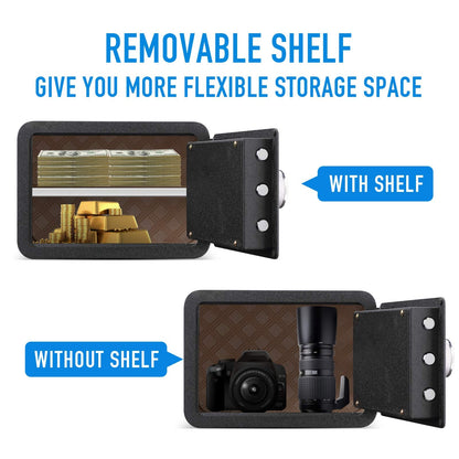 Tenamic Biometric Fingerprint Safe Box 0.85 Cubic Feet Fireproof Waterproof Safe Box with Induction Light and Leather, Solid Alloy Steel Office Hotel Home Cabinet Safe, Black