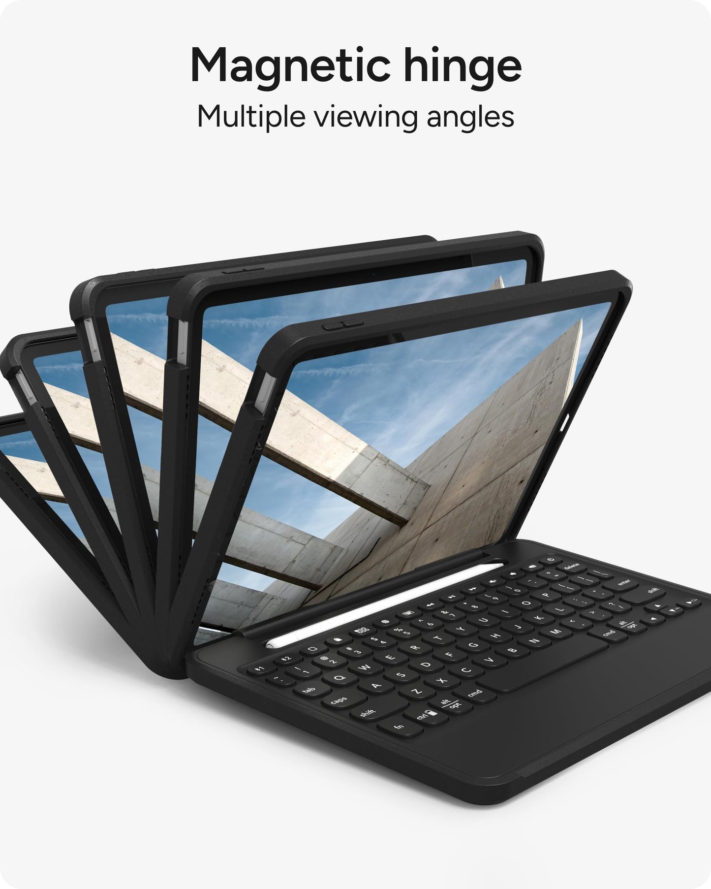 ZAGG Rugged Book iPad 11" (A16)/ 10.9" (Gen 10) Case - Durable Wireless Keyboard Case, Military-Grade Drop Protection, Multi-Device Pairing, Detachable Backlit Keyboard, Black