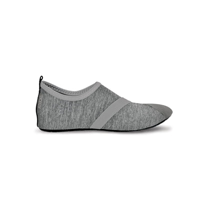 FITKICKS Original Women's Foldable Active Lifestyle Minimalist Footwear Barefoot Yoga Sporty Water Shoes - Heathered Gray/Gray, Medium