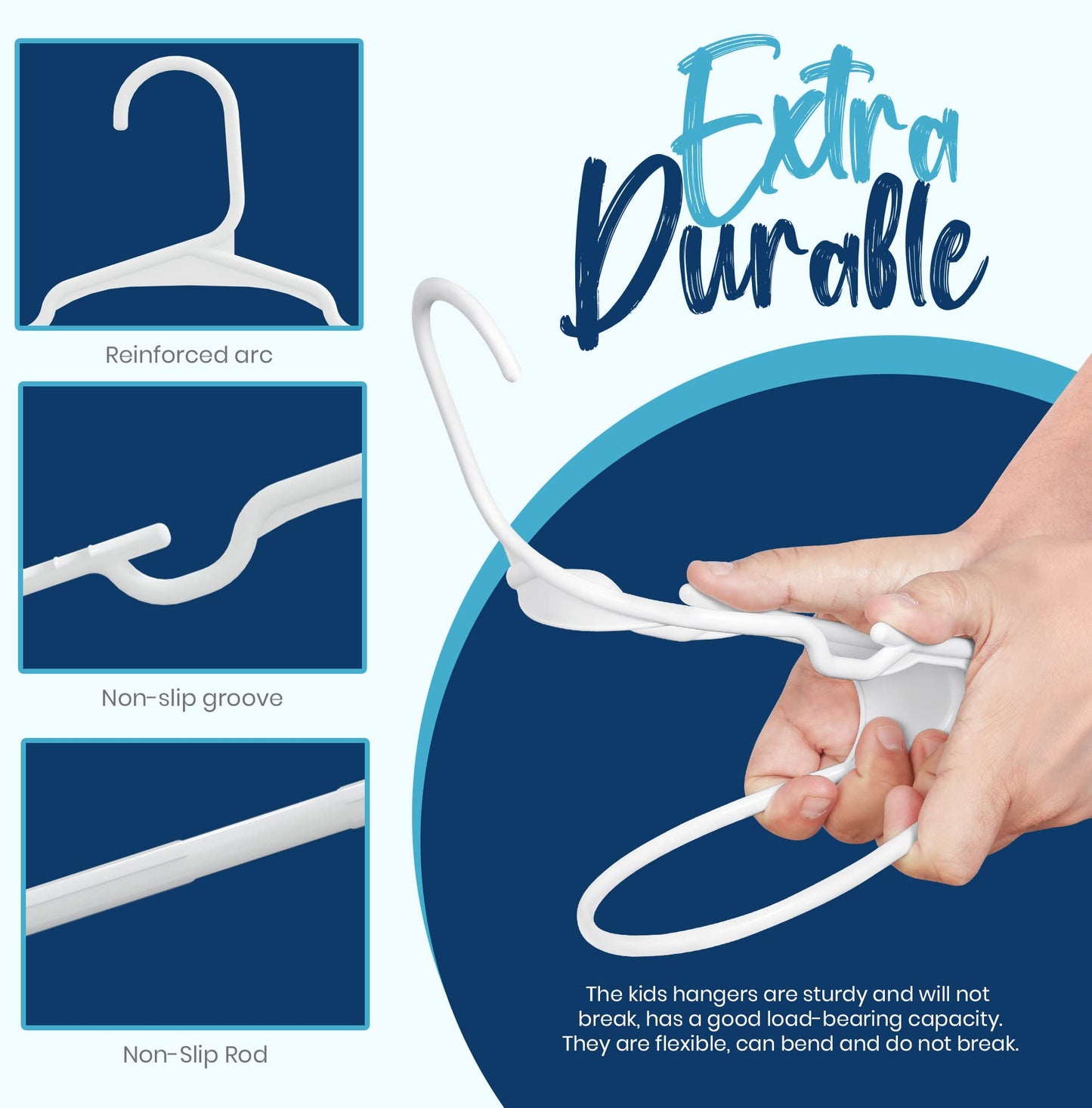 Utopia Home 60 Pack Kids Hangers - 11.5 Inch Plastic Baby Hangers for Closet - Childrens Hanger for Clothes & Infant Hanger for Closet (White)