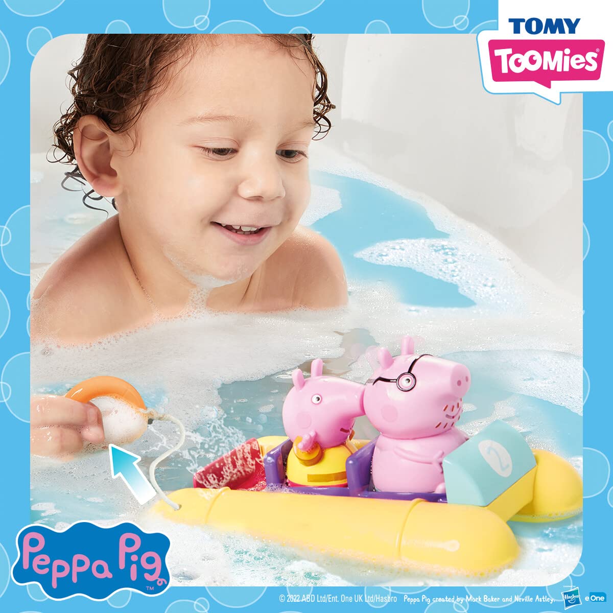 Toomies Peppa Pig Bath Toys - Peppa’s Boat Adventure Bath Toy Set - Includes 2 Boat Toys and 5 Peppa Pig Figures - Peppa Pig Toy Boats - Toddler Bath Toys for 18 Months and Up
