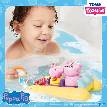 Toomies Peppa Pig Bath Toys - Peppa’s Boat Adventure Bath Toy Set - Includes 2 Boat Toys and 5 Peppa Pig Figures - Peppa Pig Toy Boats - Toddler Bath Toys for 18 Months and Up