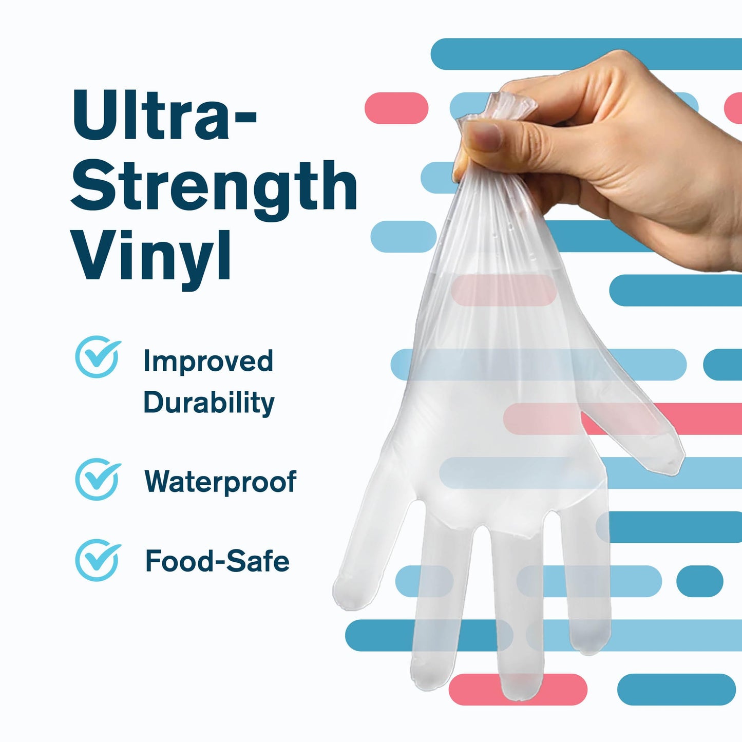 Ridex Disposable Gloves, Latex-Free Clear Vinyl, Small, 1000-Count, Thick Powder-Free, All-Purpose, Ambidextrous, Dispenser Box Gloves 100 Pieces