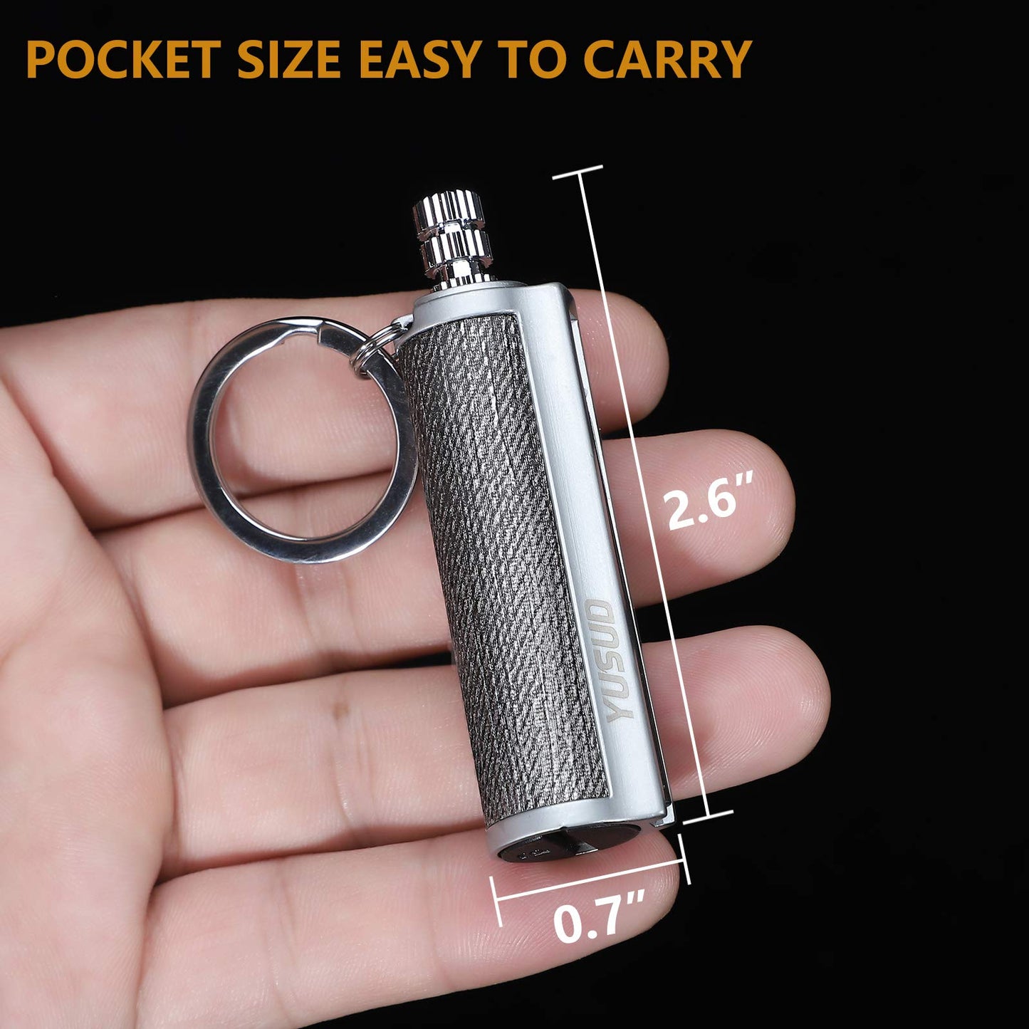 YUSUD 2 Pack Permanent Match Infinity Lighter with Multitool Keychain, Reusable Waterproof Match Strike Anywhere, Forever Flint Fire Starter for Outdoor Survival Tool for Men