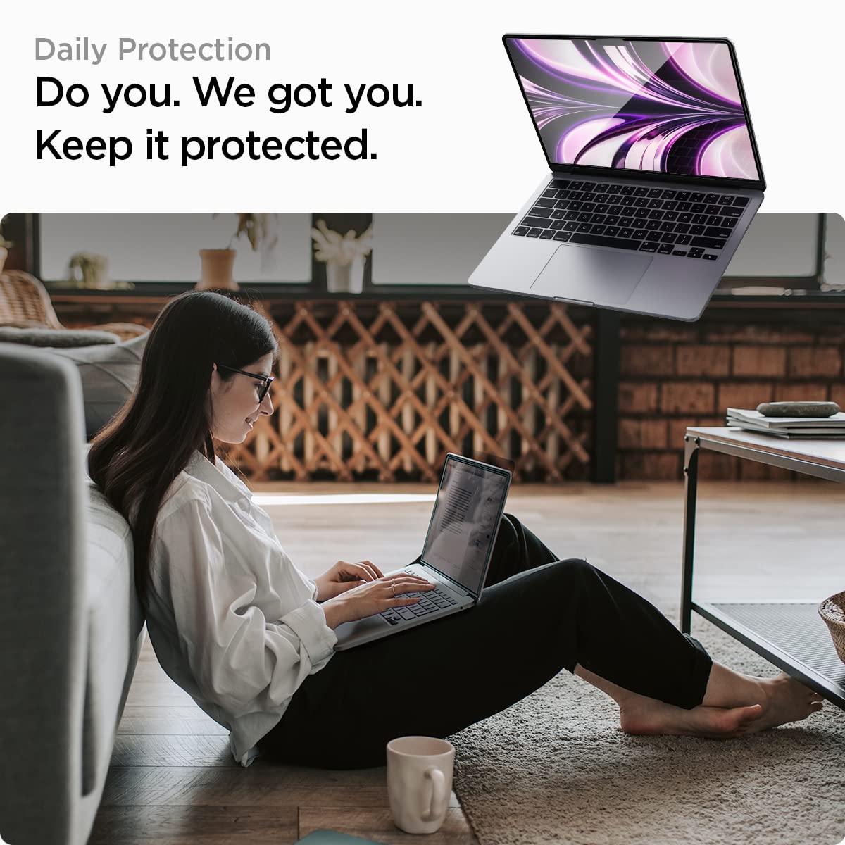 Spigen Tempered Glass Screen Protector [Glas.tR Slim] Designed for Macbook Air 13 inch M4 / M3 / M2 (2025/2024 / 2023) - 1 Pack