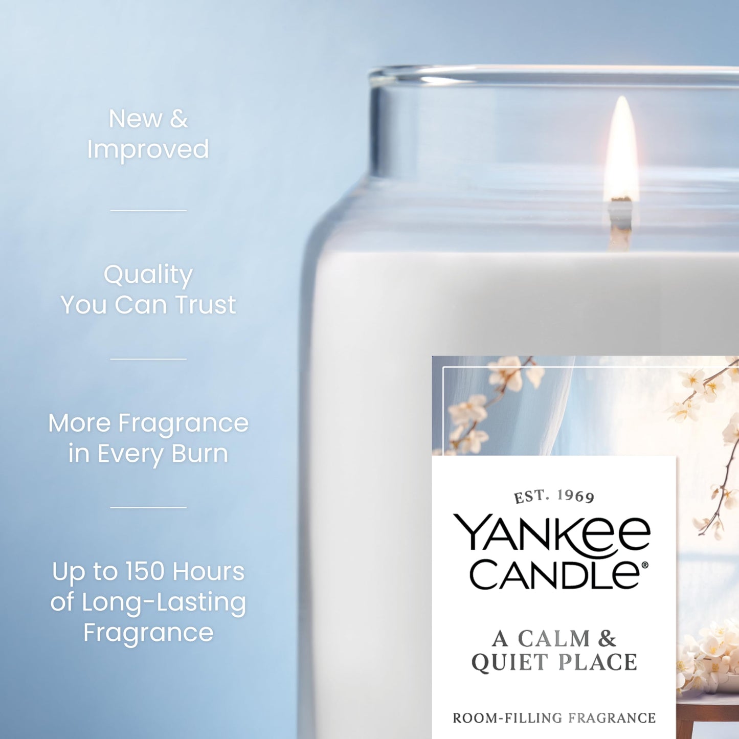 Yankee Candle, A Calm Quiet Place Fall Scented Candle, 22oz Large Jar with up to 150 Hour Burn Time