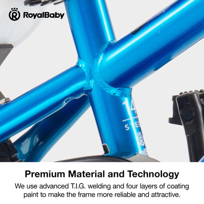 Royalbaby Kids Bike Boys Girls Freestyle BMX Bicycle with Training Wheels Kickstand Gifts for Children Bikes 16 Inch Blue