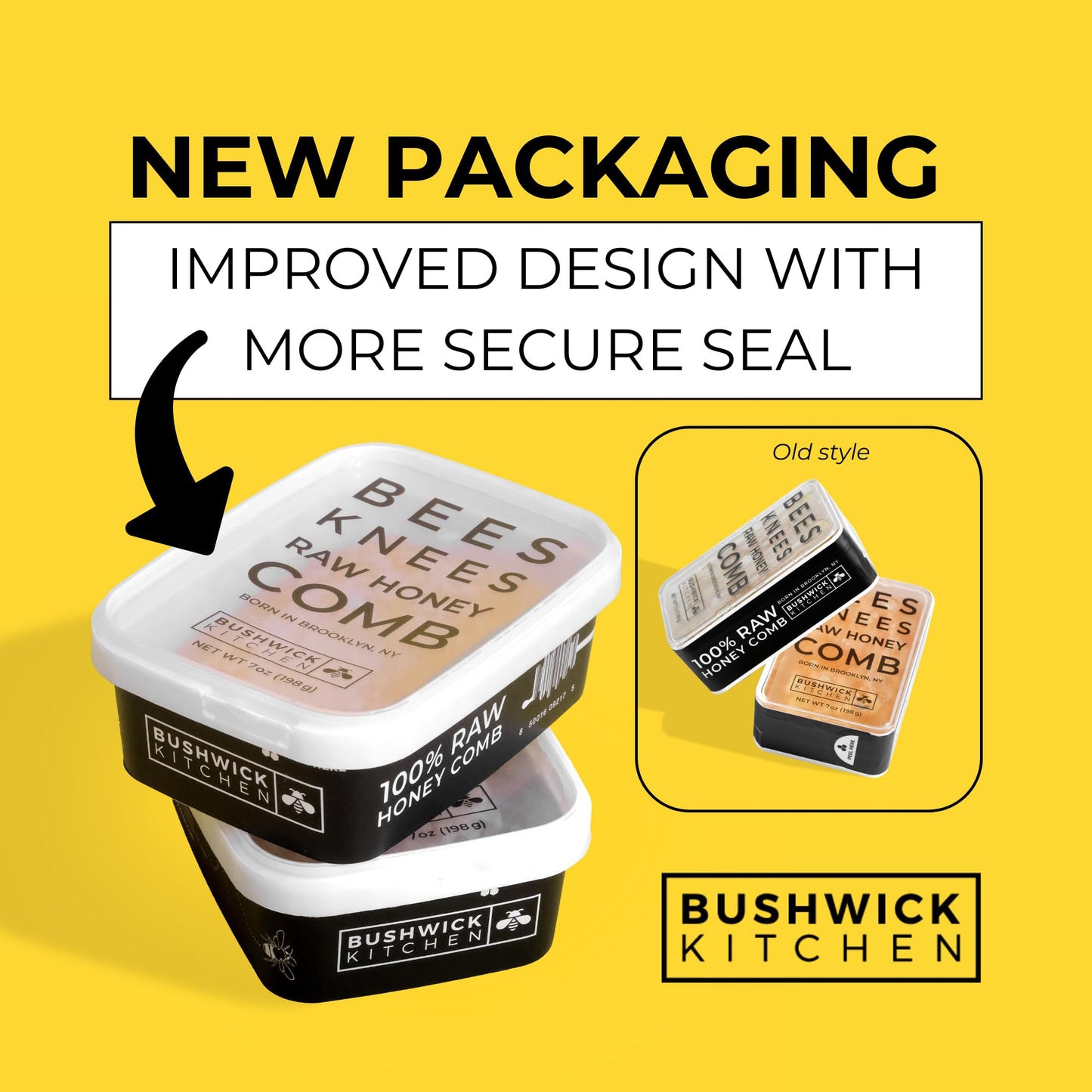 Bees Knees Raw Honeycomb, 100% Edible, All-Natural Gourmet Honeycomb in Double Sealed Packaging, Acacia Honey Comb with Sweet, Light Flavor, Foodie Gifts, Tea Gifts, Unique Gift Ideas (7 oz)