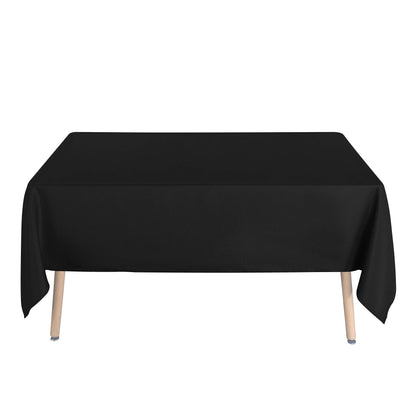 sancua Rectangle Tablecloth - 60 x 84 Inch - Stain and Wrinkle Resistant Washable Polyester Table Cloth, Decorative Fabric Table Cover for Dining Tables, Buffet Parties and Camping, Black