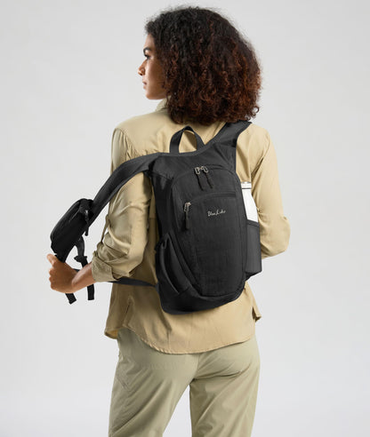 Uselike 10L Small Hiking Backpack Travel Daypack Lightweight Packable Back Pack for Women Men(Black)