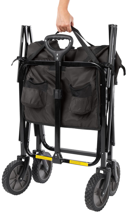 Amazon Basics Collapsible Folding Heavy Duty Utility Wagon for Outdoor Sports, 265 pounds Weight Capacity, Camping, Garden, and Shopping, 27.6 x 40.9 x 20 inches, Black