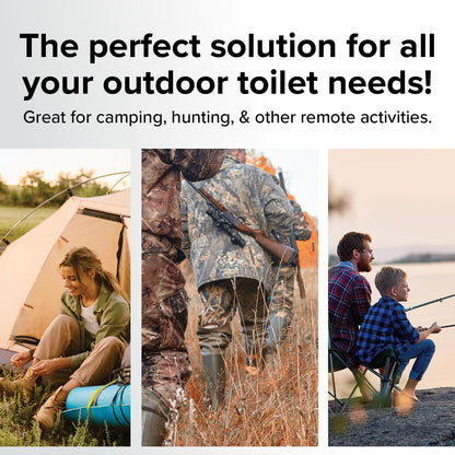 Camco Bucket Toilet Seat with Lid - Converts Standard 5 Gallon Bucket into Portable Toilet for Camping - Convenient Camping Toilet for Hunting & More - Includes 3 RV Toilet Waste Bags (41546)