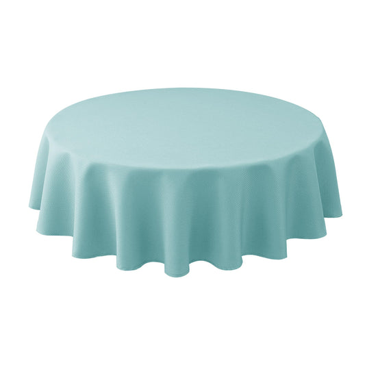 Biscaynebay Round Tablecloth 60 Inch-Auqa Blue Outdoor Fabric Table Cover-Small Circle Folding Table Cloths Linen Water Resistant for Kitchen Dining Picnic Patio Outdoor Party Restaurant Tables