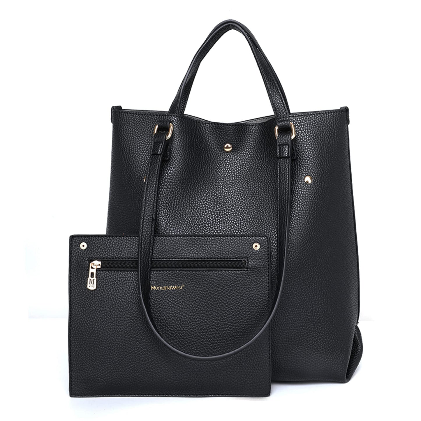 Montana West Tote Bag for Women Purses and Handbags Top Handle Satchel Purse Large Shoulder Handbag Black MWC-C021BK