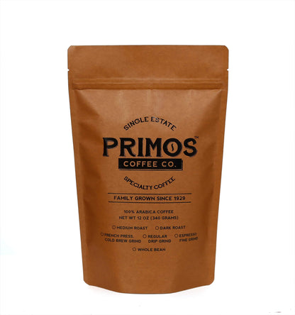 French Press Specialty Coffee, Coarse Ground, Primos Coffee Co (Medium Roast, 12 Oz)