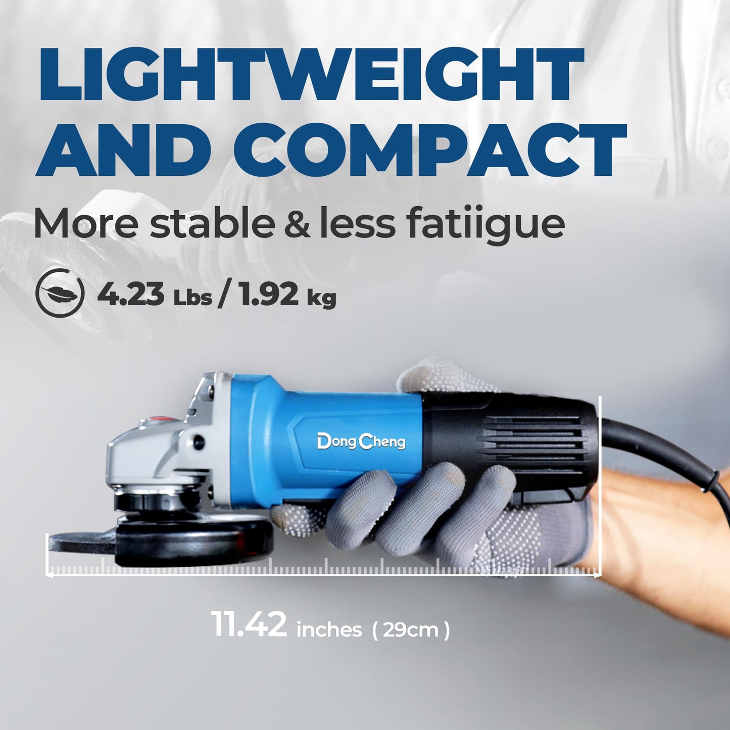 DongCheng Angle Grinder 4-1/2 inch 6.7-Amp Paddle Switch 11800RPM Power Electric Grinder Tools with Cutting & Grinding Wheels, Flap Discs, Auxiliary Handle for Metal & Rust Removal, Beginner-Friendly