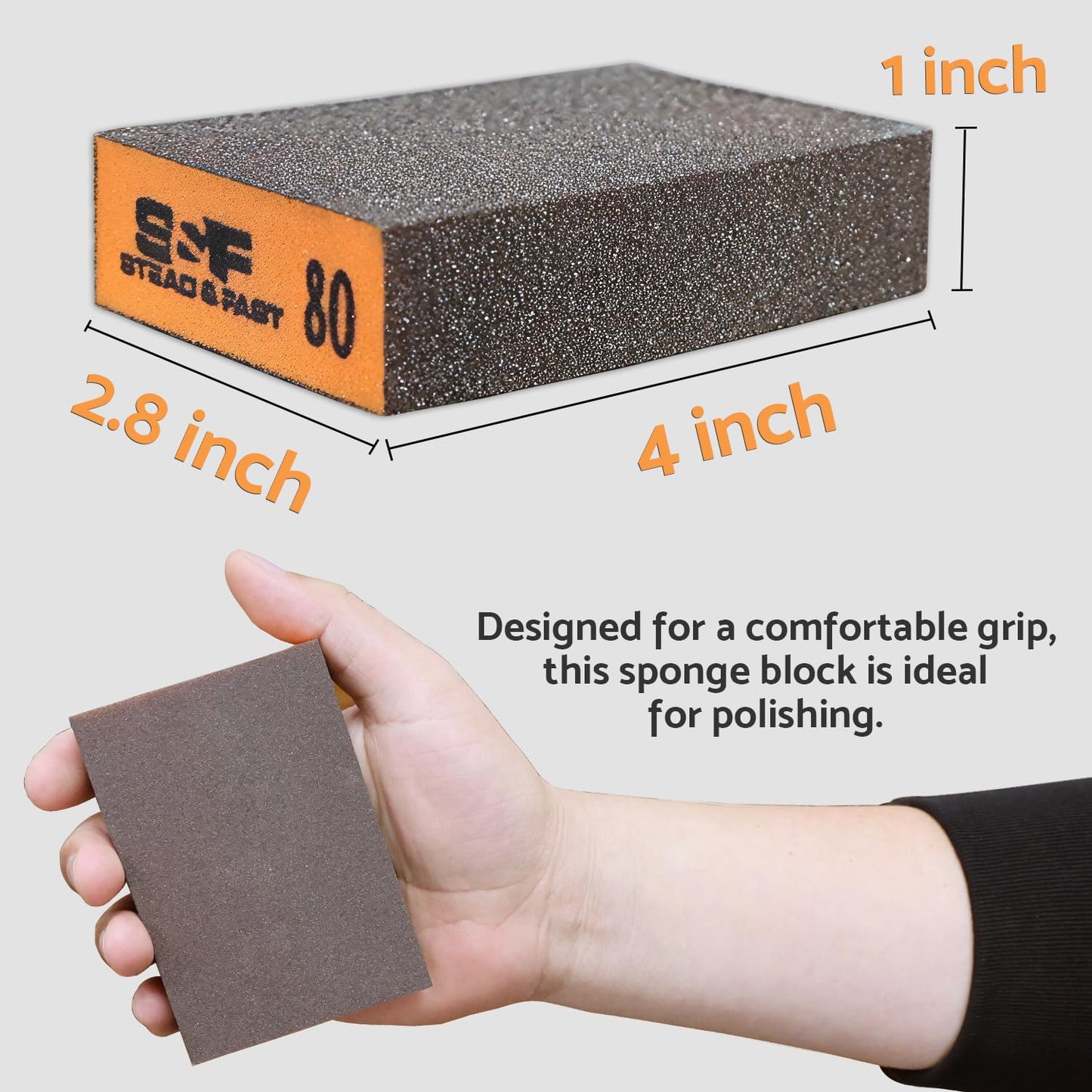 Sanding Sponge, 60 80 120 220 Coarse Medium Fine Grit Sanding Block, Sander Sponges for Drywall Metal, Sandpaper Sponge Sanding Blocks for Wood 4 Pcs by S&F STEAD & FAST