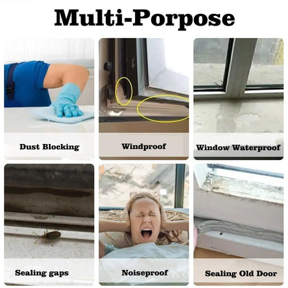 Transparent Window Weather Sealing Tape 2 Inch x 33 FT Weather Stripping Residue-Free Clear Window Insulation Tape for Doors Windows and Shower Glass Gaps