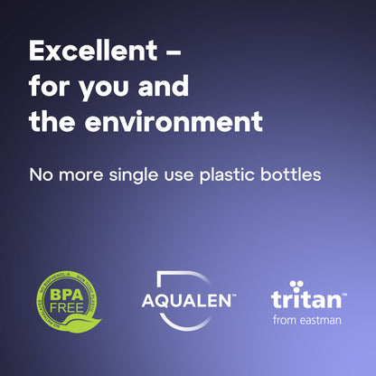 AQUAPHOR City Filtered Water Bottle in Tritan BPA-free - Portable with Integrated Water Purifying Filter 500 ml - Navy