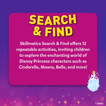 Skillmatics Search and Find Disney Princess Educational Game - Reusable Preschool Learning Activities, Perfect for Toddlers & Kids Who Love Toys, Art & Crafts, Gifts for Boys & Girls Ages 3, 4, 5, 6