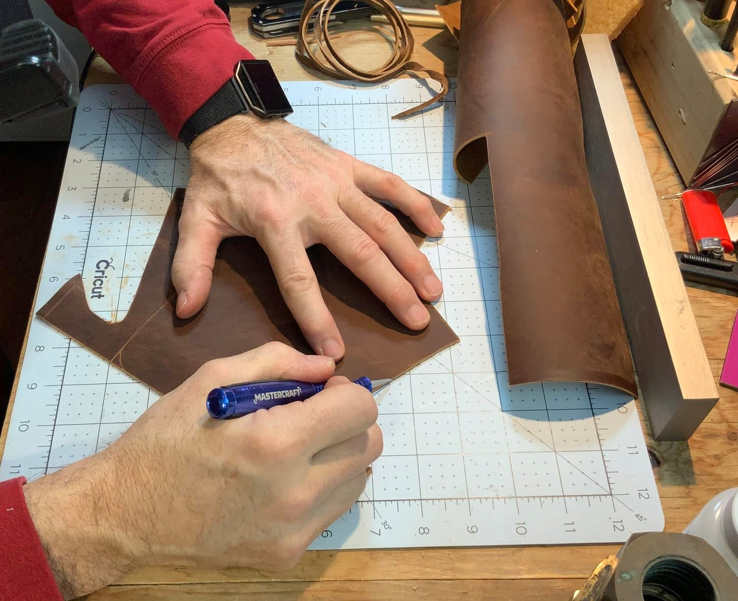 Wanderings Leather Sheets for Crafts – 3 Sheets (12x12") + Leather Cord (36") - Genuine Full Grain Buffalo Leather Squares - Great for Jewelry, Leather Wallets, Leatherworking Arts and Crafts