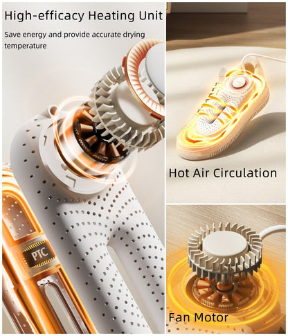 Snowpea Portable Shoe Dryer with Fan for Travel, Ski Boots Dryer with Heat Blower, Shoe & Boot Warmer for Cleats Sneakers Trainer Shoes with 3/6/9 Hours Timer - Ultra