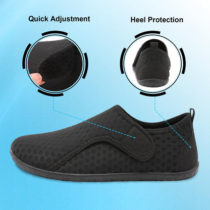 XIHALOOK Womens Mens Summer Outdoor Sports Shoes Aqua Barefoot for Beach Pool Swim Diving Pure Black, 8-9 Women/6.5-7 Men
