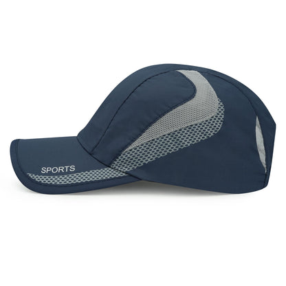 CLAPE Running Performance Hat Outdoor Sports UV Protection Baseball Cap Ultra Thin Lightweight Waterproof Quick Dry Portable Mesh Hat Dark Blue