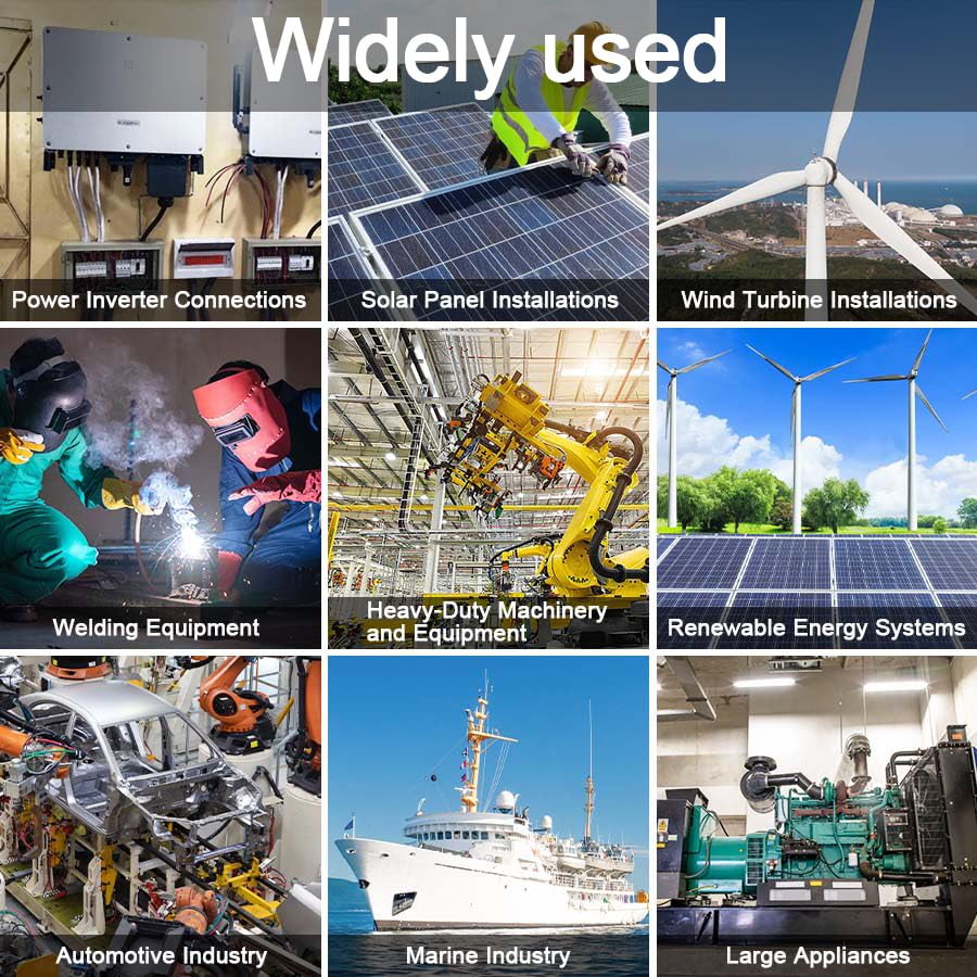 Shirbly 2 Gauge Battery Cable, 10FT Red + 10FT Black 2 AWG Pure Copper Wire Welding Cable, for Automotive, Battery, Solar and Generator, Standard USA OFC Wire