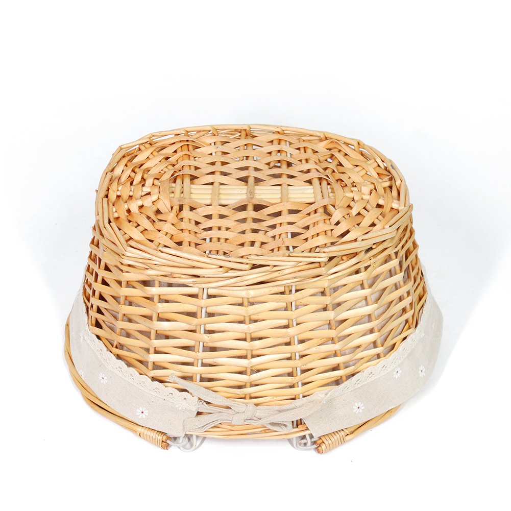 Wicker Basket Gift Baskets Empty Oval Willow Woven Picnic Basket Easter Candy Basket Storage Basket Wine Basket with Handle Egg Gathering Wedding Basket (Natural)