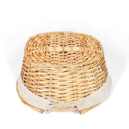 Wicker Basket Gift Baskets Empty Oval Willow Woven Picnic Basket Easter Candy Basket Storage Basket Wine Basket with Handle Egg Gathering Wedding Basket (Natural)
