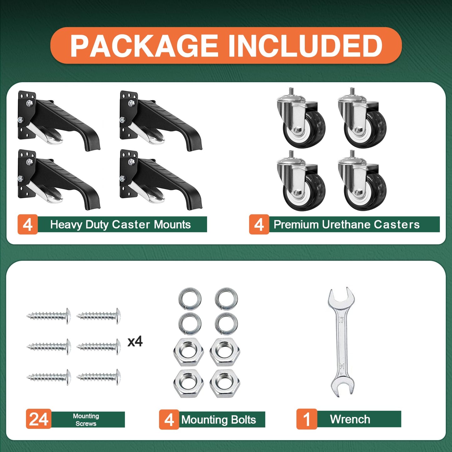 DOZAWA Workbench Casters Kit, 600 Lbs Retractable Casters Set of 4 Heavy Duty, 2.5" Side Mount Caster Wheels, Stepdown Castor Wheel for Workbenches, Machinery and Tables