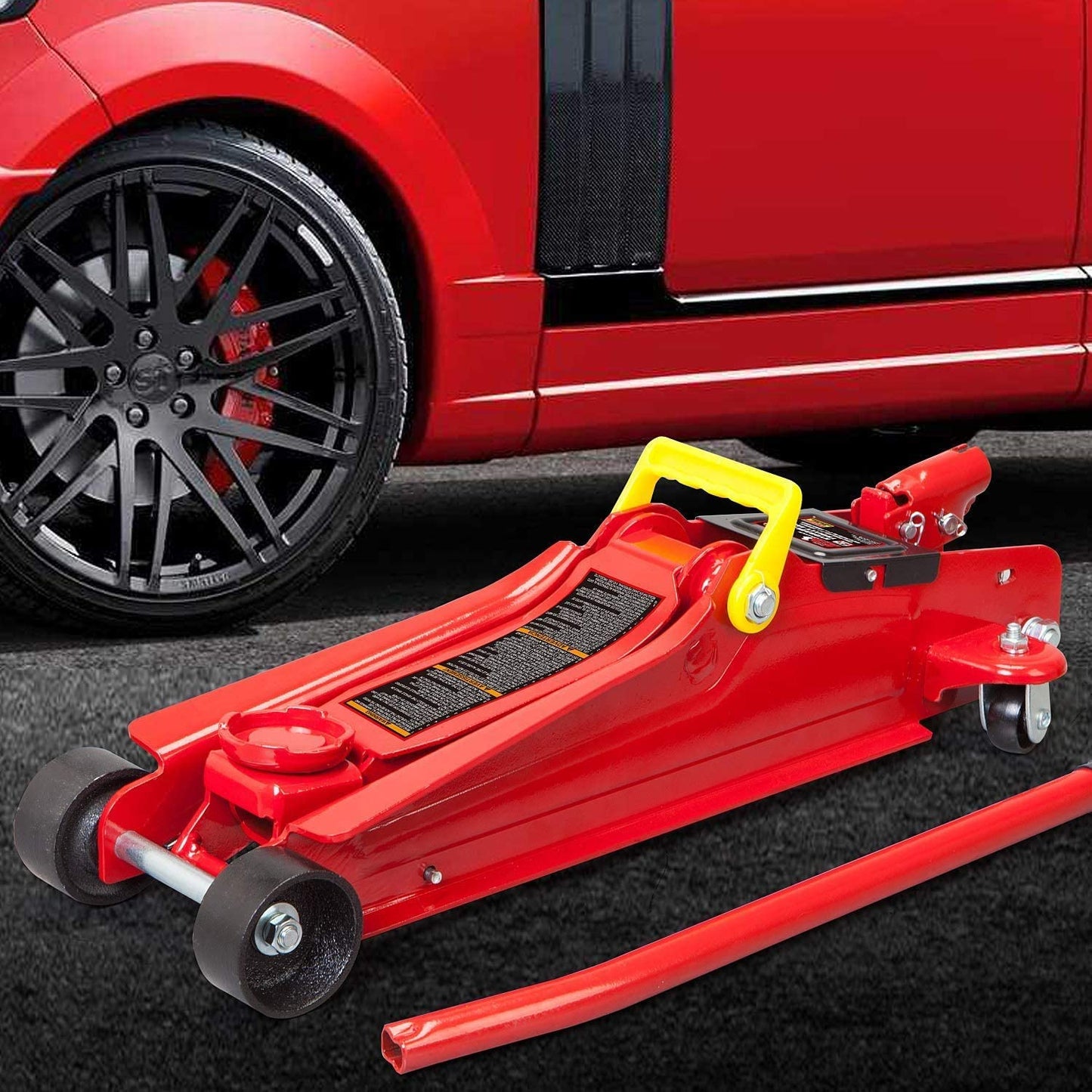 TCE TCET825051R Torin Low Profile Hydraulic Trolly Jack, 2.5 Ton (5,000 lb) Capacity, Red