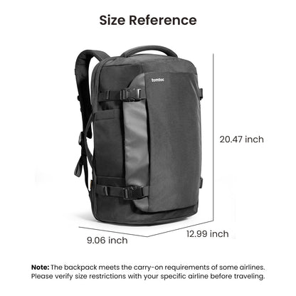 tomtoc Travel Backpack 40L, TSA Friendly Flight Approved Carry-on Luggage Hand Water-resistant Lightweight Business Rucksack, Durable Large Weekender Bag Daypack Fits 17.3 Inch Laptop, PFAS Free