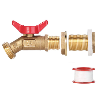 WADEO Rain Barrel Spigot, Brass Water Spigot for Rain Barrel, Rain Water Faucet Kit with Bulkhead Fitting and Thread Tape