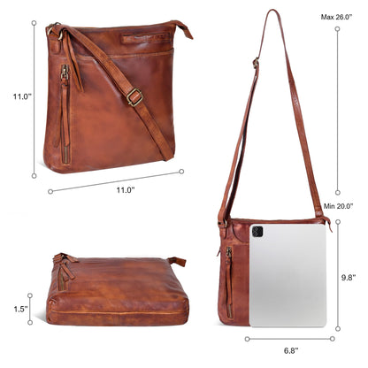 Leather Crossbody Bags for Women - Ladies Sling Handbags - Medium Cross body Purses Handbags - Purses For Women