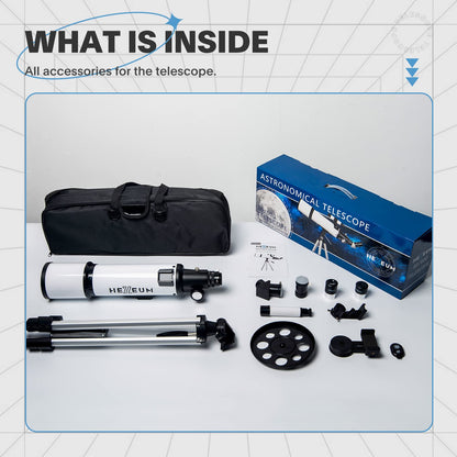 Telescope 80mm Aperture 600mm - Astronomical Portable Refracting Telescopes Fully Multi-Coated High Transmission Coatings AZ Mount with Tripod Phone Adapter, Wireless Control, Carrying Bag.